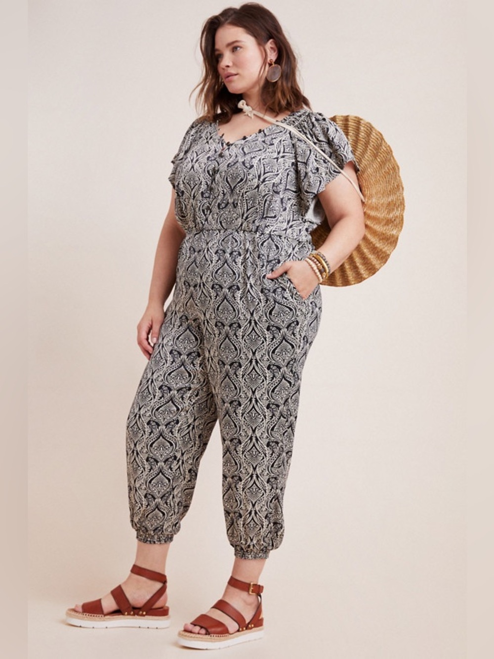 Anthropologie Zadie Satin Jumpsuit